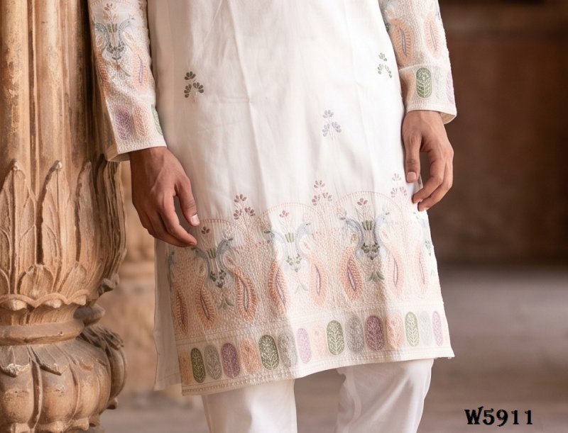 Outluk Wedding Vol 59 Silk Mens Kurta With Pajama 